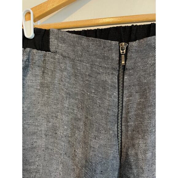 Kedziorek black gray pants tapered leg elastic waist casual pockets 38 US 8 - Picture 3 of 6